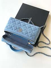 Chanel Vanity Case Blue Denim 17x19.5x5cm - 4