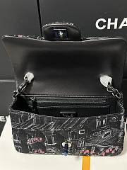 Chanel Small Evening Flap Bag Black Fabric Silver 20cm - 4