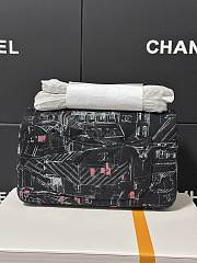 Chanel Small Evening Flap Bag Black Fabric Silver 20cm - 5