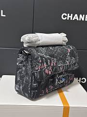 Chanel Small Evening Flap Bag Black Fabric Silver 20cm - 3