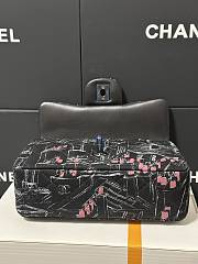 Chanel Small Evening Flap Bag Black Fabric Silver 20cm - 2