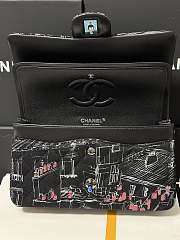 Chanel Medium Evening Flap Bag Black Fabric Silver 25cm - 3