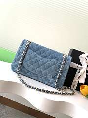 Chanel Medium Flap Bag Denim Blue Gold 25cm - 5
