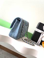Chanel Medium Flap Bag Denim Blue Gold 25cm - 4