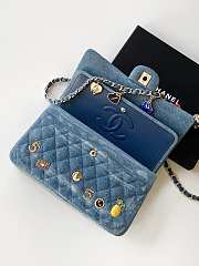 Chanel Medium Flap Bag Denim Blue Gold 25cm - 3
