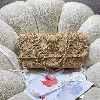 Chanel Flap Bag Crochet Beige 20x22x11cm