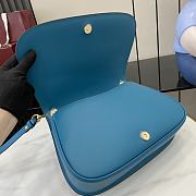 Gucci Blondie Medium Top Handle Bag Blue Suede 32x17x10cm - 6