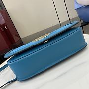 Gucci Blondie Medium Top Handle Bag Blue Suede 32x17x10cm - 4