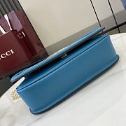 Gucci Blondie Small Shoulder Bag Suede Blue 26x16x8cm - 6