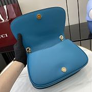 Gucci Blondie Small Shoulder Bag Suede Blue 26x16x8cm - 5