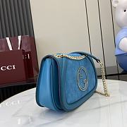 Gucci Blondie Small Shoulder Bag Suede Blue 26x16x8cm - 4