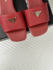 Prada Saffiano Red Slides - 4