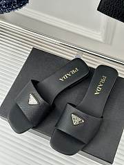 Prada Saffiano Black Slides - 3