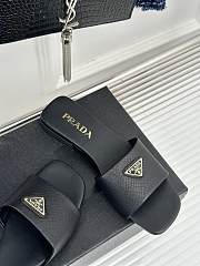 Prada Saffiano Black Slides - 2
