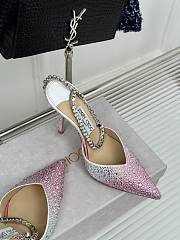 Jimmy Choo Saeda 100 Candy Pink Satin Pumps - 2