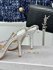 Jimmy Choo Saeda 100 Candy Pink Satin Pumps - 5