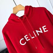 Celine Street Style Cotton Logo Red Hoodies - 2