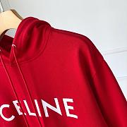 Celine Street Style Cotton Logo Red Hoodies - 5