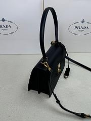 Prada Leather Shoulder Bag Black 28x16x10cm - 5
