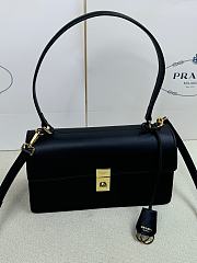 Prada Leather Shoulder Bag Black 28x16x10cm - 2