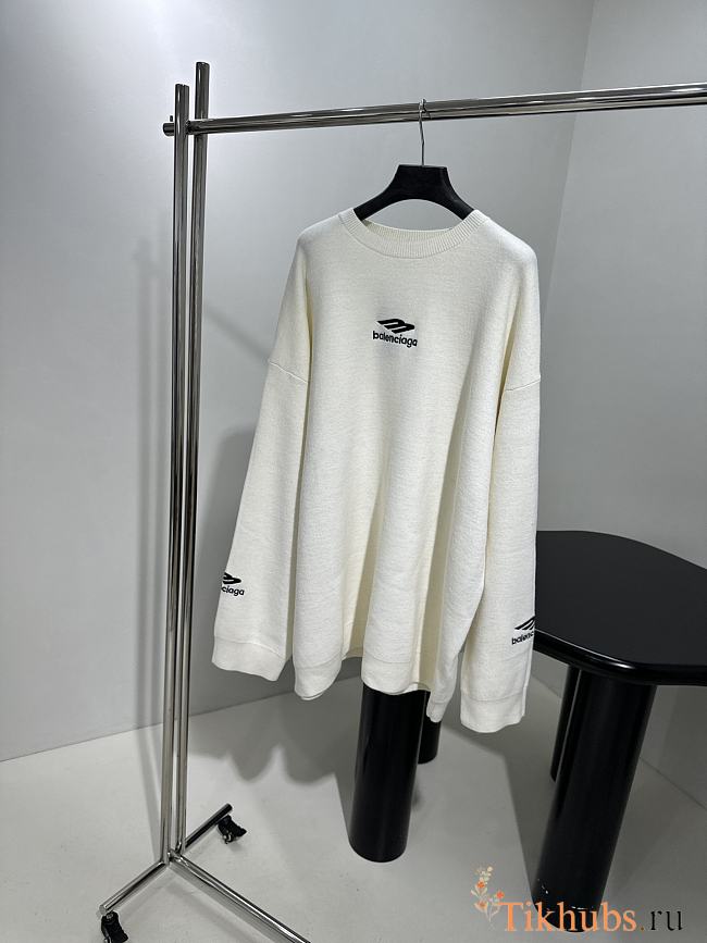 Balenciaga Crew-neck Sweater White  - 1