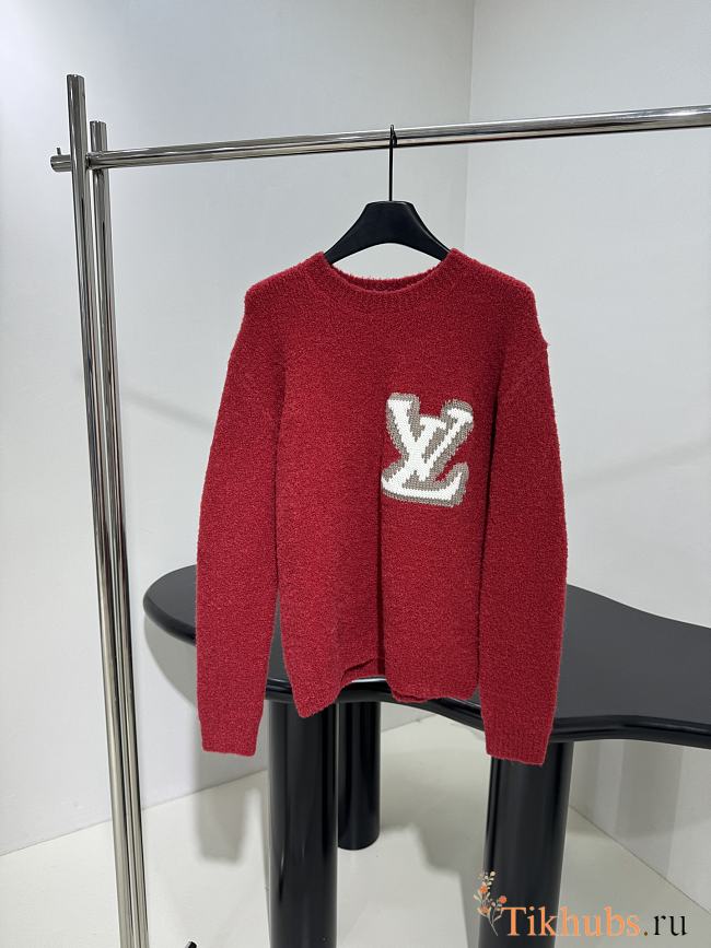 Louis Vuitton LV Intarsia Crewneck Red - 1
