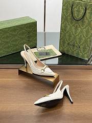 Gucci Women's Horsebit Pump White 8.5cm - 5