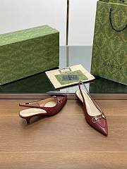Gucci Women's Horsebit Slingback Pump Red Wine 4cm - 5
