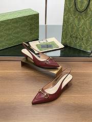 Gucci Women's Horsebit Slingback Pump Red Wine 4cm - 4