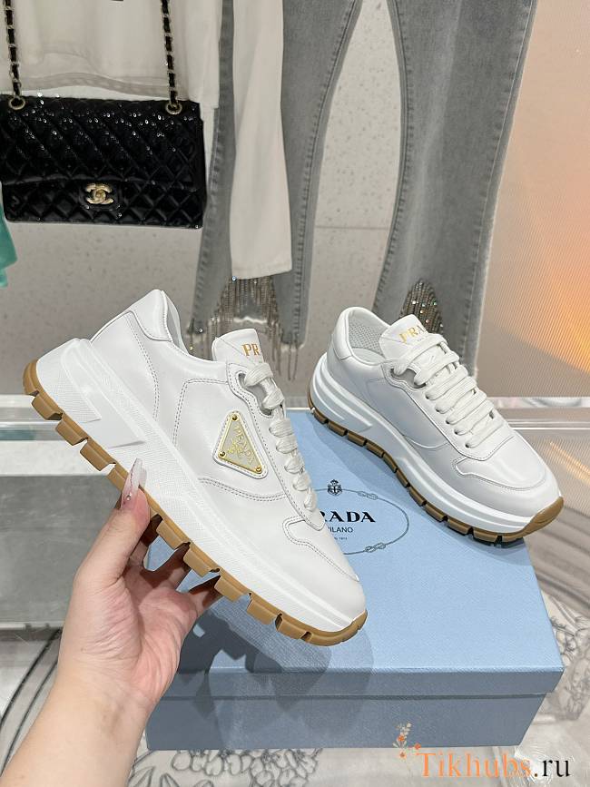 Prada Baskets Prax 01 En Cuir White Sneaker - 1