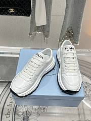 Prada Spazzolato Logo White Sneaker - 4