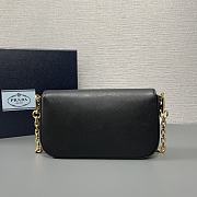 Prada Saffiano Leather Mini Flap Bag Black 20.5x10.5x4cm - 5