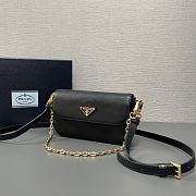 Prada Saffiano Leather Mini Flap Bag Black 20.5x10.5x4cm - 3