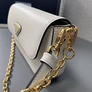 Prada Saffiano Leather Mini Flap Bag White 20.5x10.5x4cm - 5