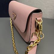Prada Saffiano Leather Mini Flap Bag Pink 20.5x10.5x4cm - 6