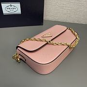 Prada Saffiano Leather Mini Flap Bag Pink 20.5x10.5x4cm - 5