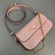 Prada Saffiano Leather Mini Flap Bag Pink 20.5x10.5x4cm - 4