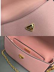 Prada Saffiano Leather Mini Flap Bag Pink 20.5x10.5x4cm - 3