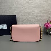 Prada Saffiano Leather Mini Flap Bag Pink 20.5x10.5x4cm - 2