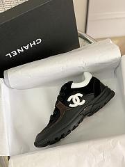 Chanel Trainers Mesh Suede Black White Sneaker - 3