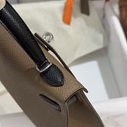 Hermes Mini Kelly Bag Tricolor Etoupe Ecorce Silver 19cm - 6