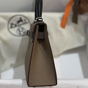 Hermes Mini Kelly Bag Tricolor Etoupe Ecorce Silver 19cm - 5