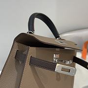 Hermes Mini Kelly Bag Tricolor Etoupe Ecorce Silver 19cm - 4