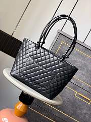 Chanel Cambon Tote Bag Leather Full Black 41x23x14cm - 2