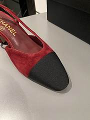 Chanel Slingback Red Suede Heel 5cm - 2