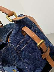  Loewe Puzzle Tan Blue Medium Denim Bag 29x12x19cm - 4