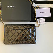 Chanel Wallet On Chain Woc Black Patent Gold 19.5x12x3.5cm - 6