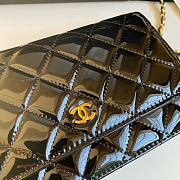 Chanel Wallet On Chain Woc Black Patent Gold 19.5x12x3.5cm - 3