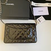 Chanel Wallet On Chain Woc Black Patent Silver 19.5x12x3.5cm - 4