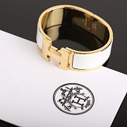 Hermes White Bracelet Gold - 2
